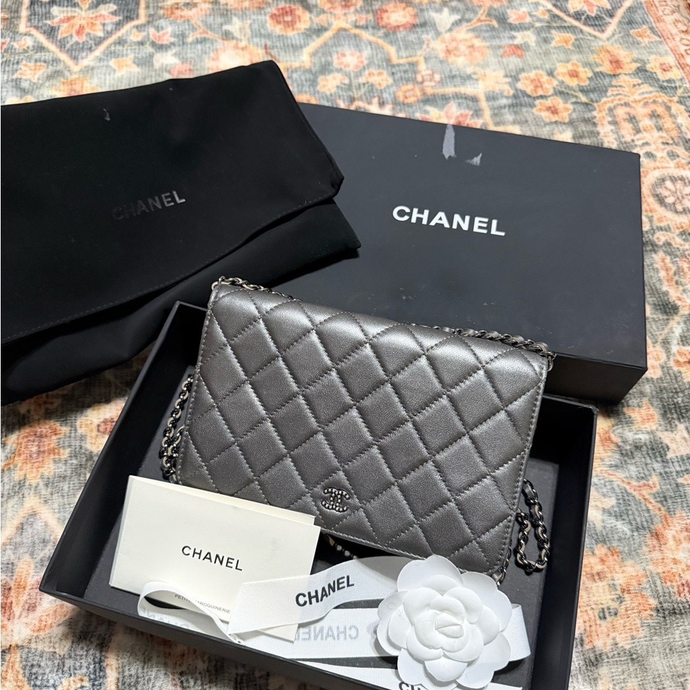 Channel Silver Crossbody Bag